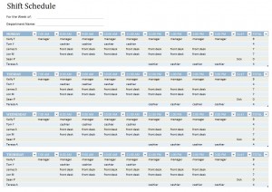 Employee Shift Schedule Template Screenshot