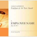 Screenshot of the Employee of the Year Certificate template