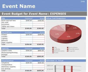 Event Budget Template screenshot