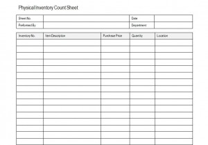 Inventory Count Sheet | Physical Inventory Count Sheet » Template Haven