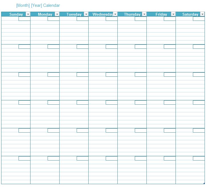 Monthly Calendar Template | Calendar Template Monthly » Template Haven