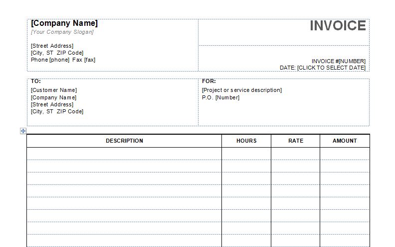 simple invoice for services template