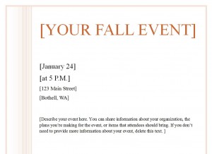 Screenshot of the Fall Event Flyer