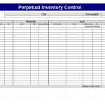 Screenshot of the Inventory Control Template