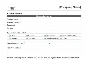 Screenshot of the Time Off Request Form