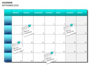 Screenshot of the Project Planning Calendar