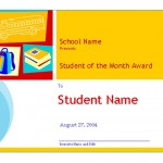Screenshot of the Student of the Month Template