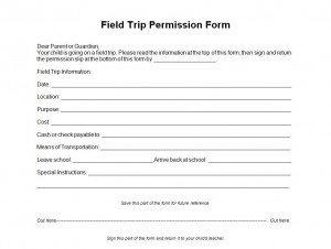 Free Field Trip Permission Form