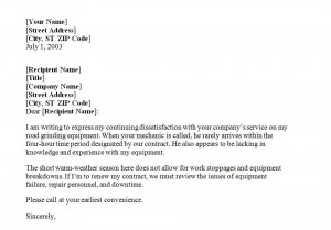 Free Letter of Complaint Template