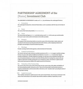 Free Partnership Agreement Template