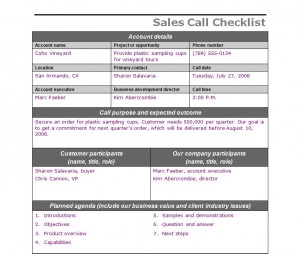Free Sales Call Checklist