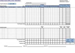 Operations Employee Timecard Free