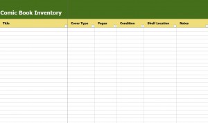 Free Comic Book Inventory Template