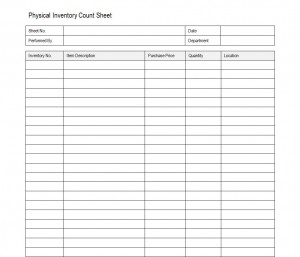 Free Physical Inventory Count Sheet
