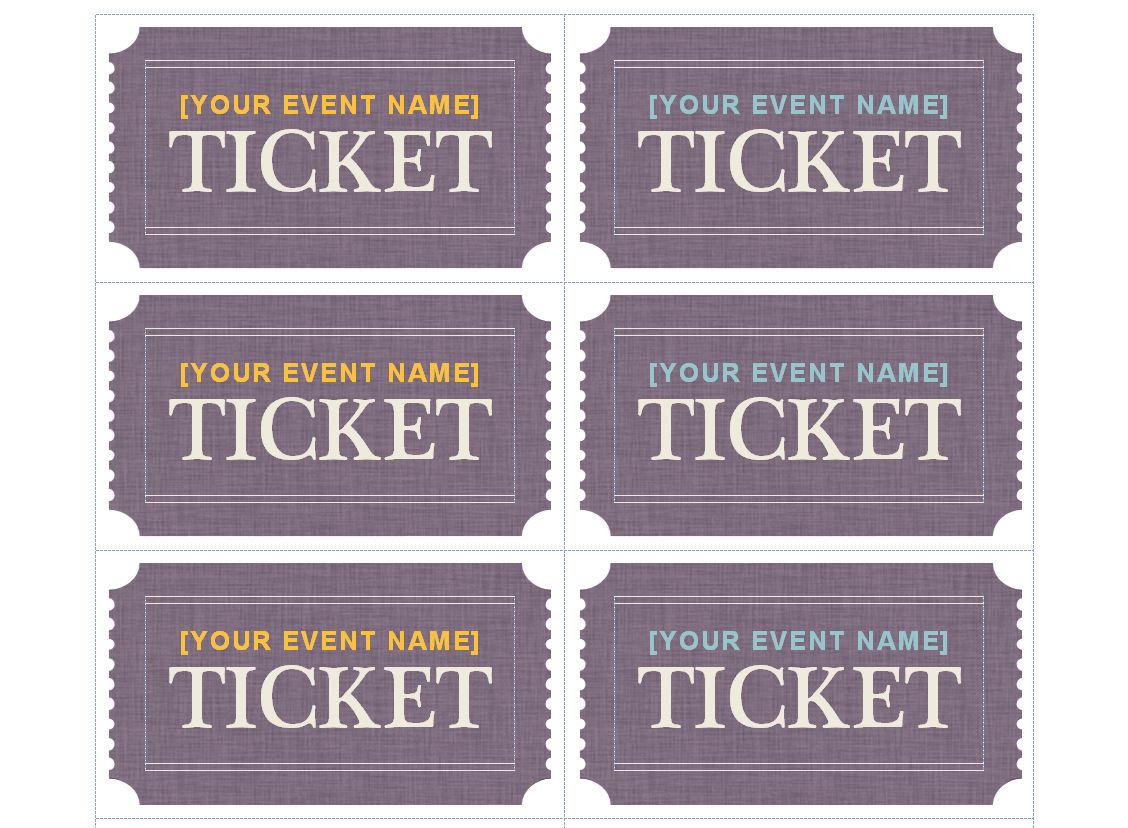 Avery Ticket Template | Avery Tickets Template » Template Haven