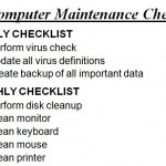 Microsoft Computer Maintenance Checklist