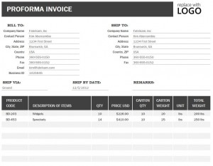 Free Proforma Invoice Template