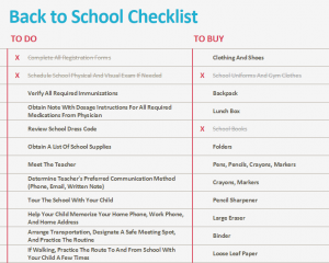 Children’s Back to School Checklist