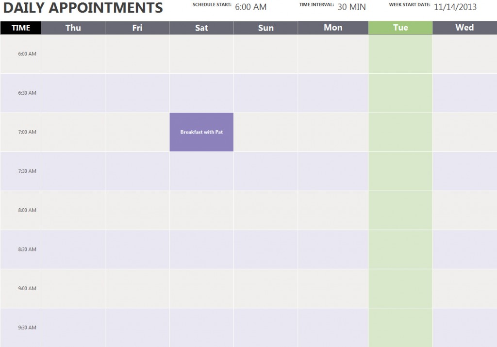 appointments calender