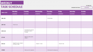 Student Weekly Schedule