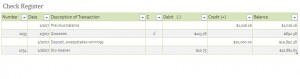 Checkbook Register Template