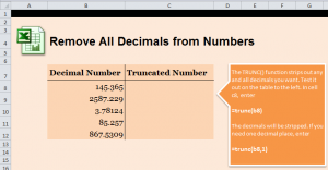 Eliminate Decimals in Excel