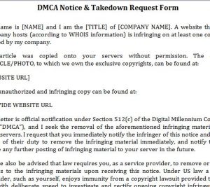 DMCA Notice Template