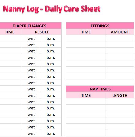 Nanny Daily Log Template from templatehaven.com