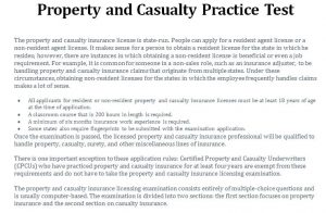 Property and Casualty Practice Test