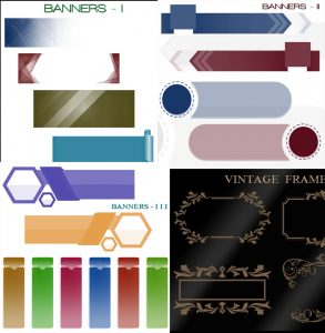 Banner and Frame Photoshop Brush Templates