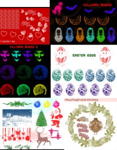 Holiday Photoshop Brush Templates